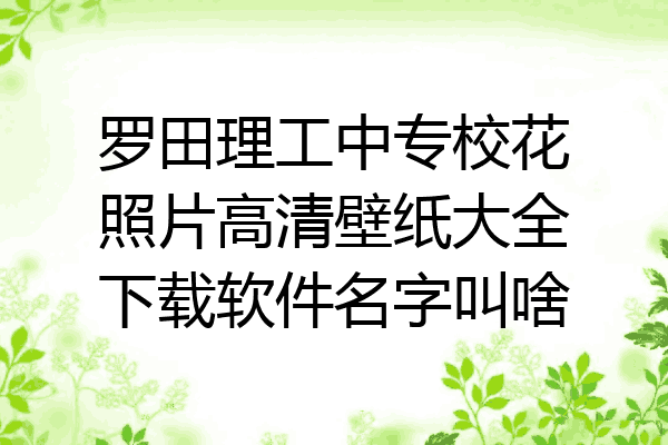 罗田理工中专校花照片高清壁纸大全下载软件名字叫啥