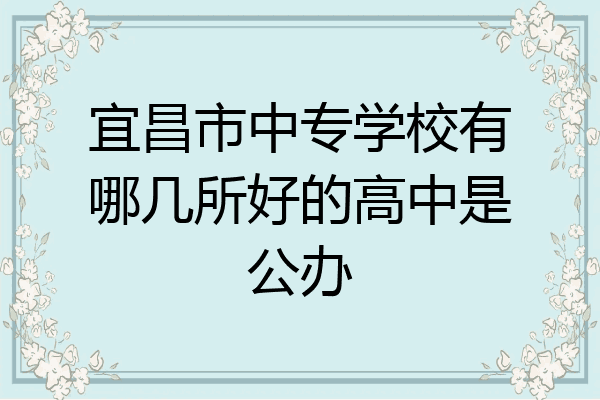 宜昌市中专学校有哪几所好的高中是公办