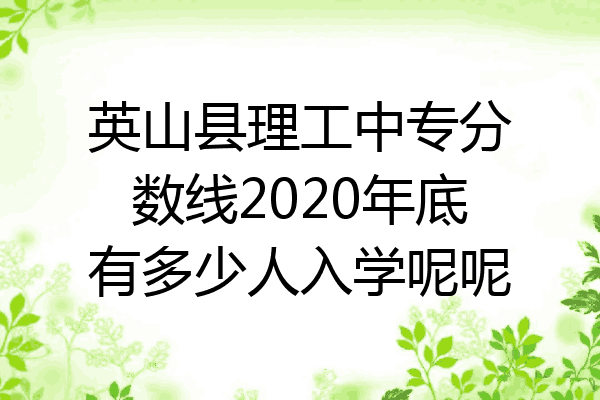 英山县理工中专分数线2020年底有多少人入学呢呢