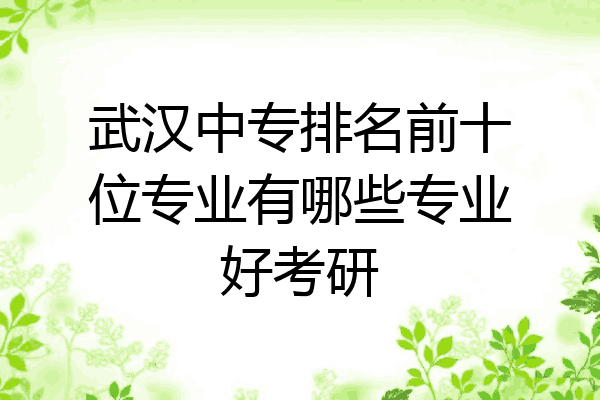 武汉中专排名前十位专业有哪些专业好考研