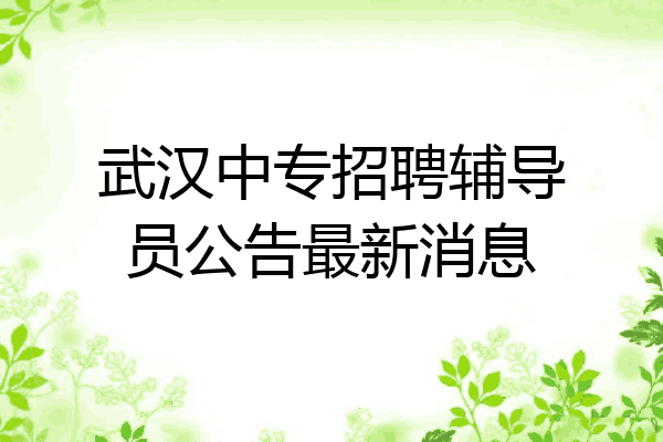 武汉中专招聘辅导员公告最新消息