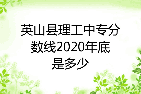 英山县理工中专分数线2020年底是多少