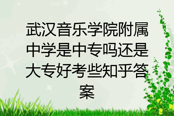 武汉音乐学院附属中学是中专吗还是大专好考些知乎答案
