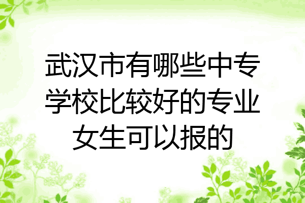 武汉市有哪些中专学校比较好的专业女生可以报的