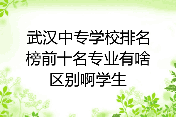 武汉中专学校排名榜前十名专业有啥区别啊学生