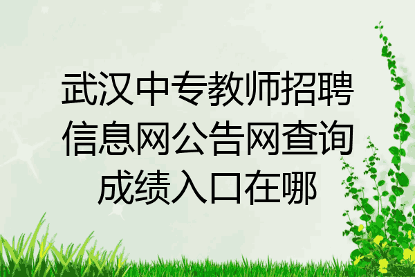 武汉中专教师招聘信息网公告网查询成绩入口在哪