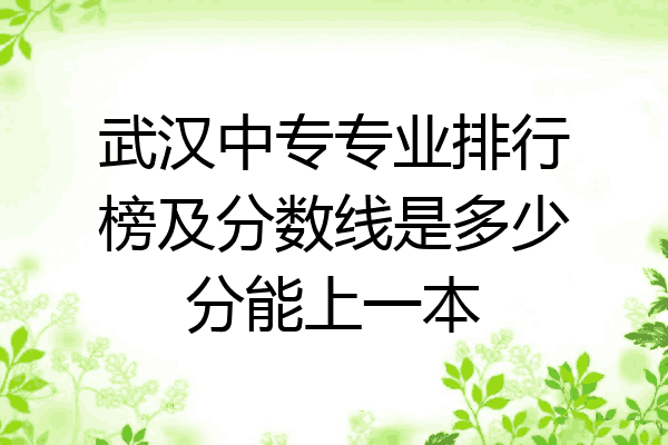 武汉中专专业排行榜及分数线是多少分能上一本