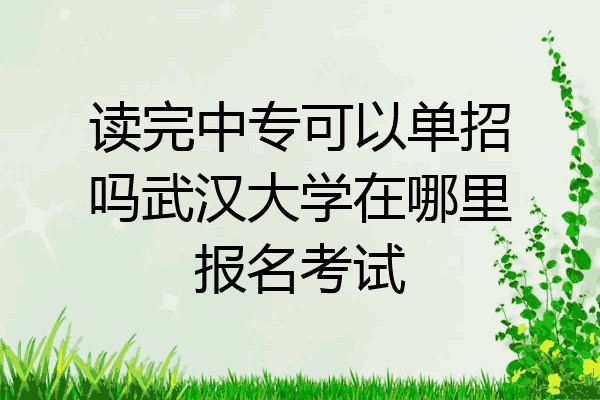 读完中专可以单招吗武汉大学在哪里报名考试