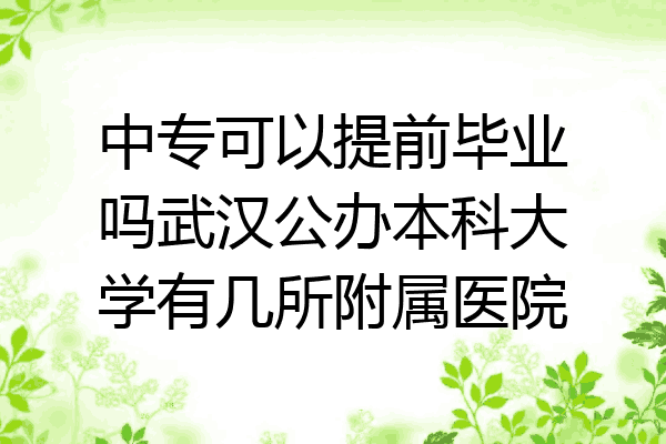 中专可以提前毕业吗武汉公办本科大学有几所附属医院