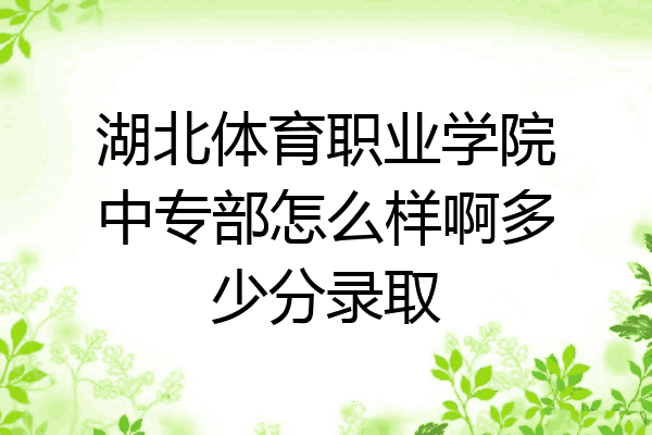 湖北体育职业学院中专部怎么样啊多少分录取