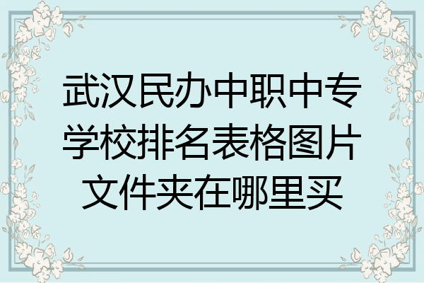 武汉民办中职中专学校排名表格图片文件夹在哪里买