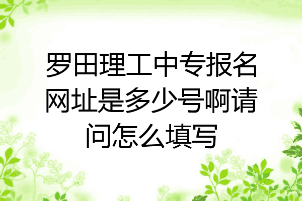 罗田理工中专报名网址是多少号啊请问怎么填写