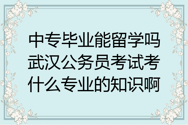 中专毕业能留学吗武汉公务员考试考什么专业的知识啊