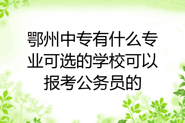 鄂州中专有什么专业可选的学校可以报考公务员的