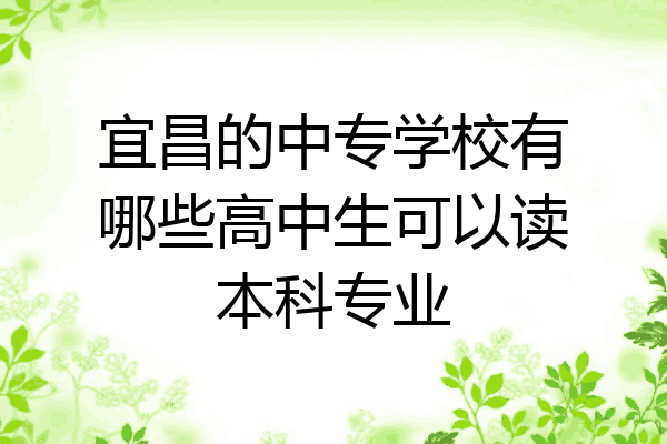 宜昌的中专学校有哪些高中生可以读本科专业