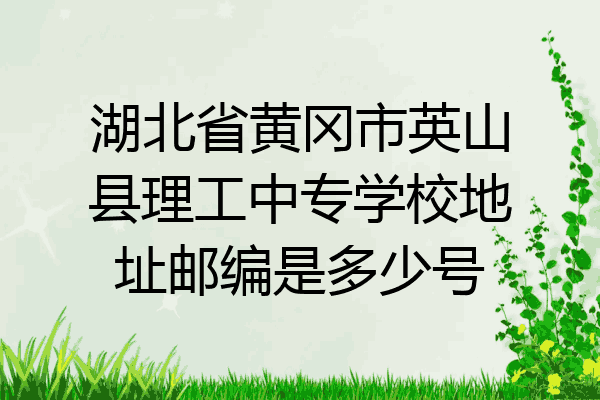湖北省黄冈市英山县理工中专学校地址邮编是多少号