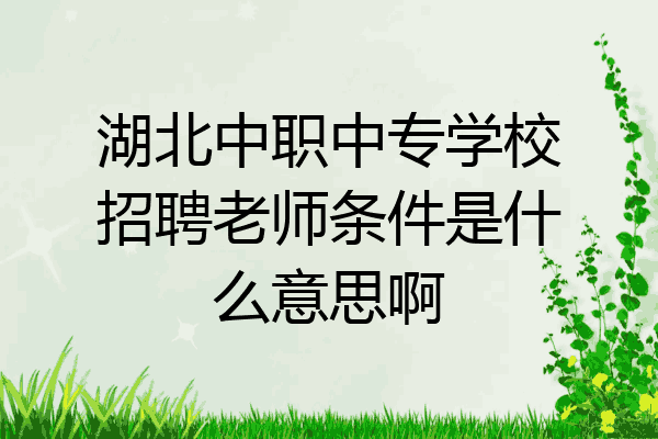 湖北中职中专学校招聘老师条件是什么意思啊