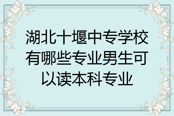 湖北十堰中专学校有哪些专业男生可以读本科专业