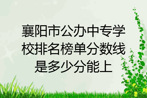 襄阳市公办中专学校排名榜单分数线是多少分能上
