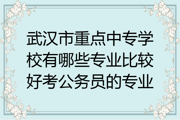 武汉市重点中专学校有哪些专业比较好考公务员的专业
