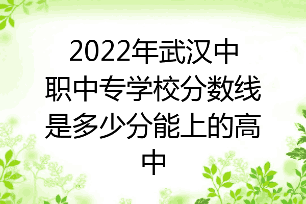 2022年武汉中职中专学校分数线是多少分能上的高中