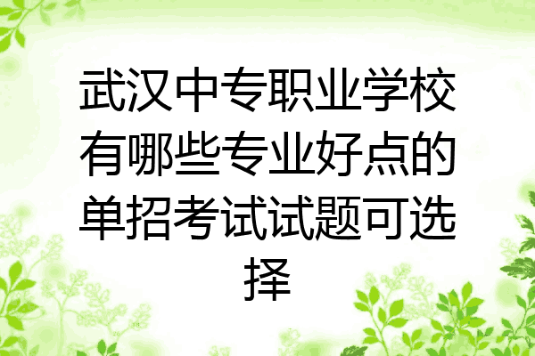 武汉中专职业学校有哪些专业好点的单招考试试题可选择