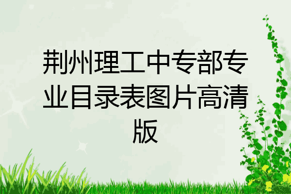 荆州理工中专部专业目录表图片高清版