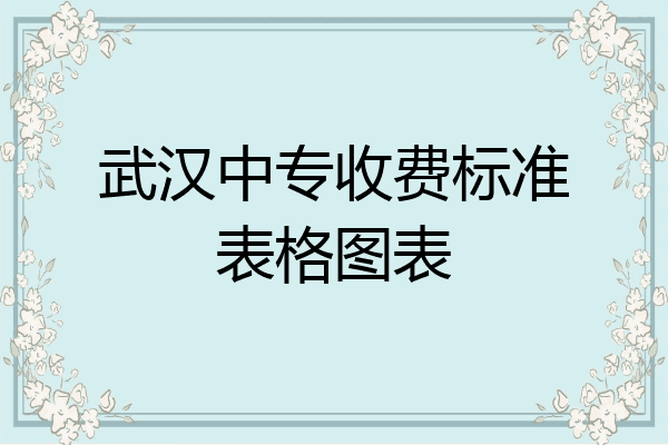 武汉中专收费标准表格图表