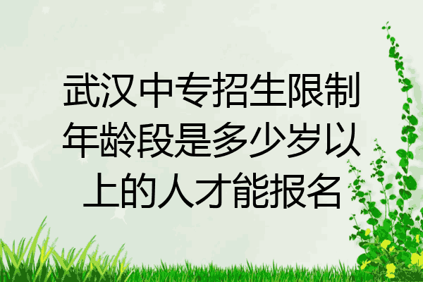 武汉中专招生限制年龄段是多少岁以上的人才能报名