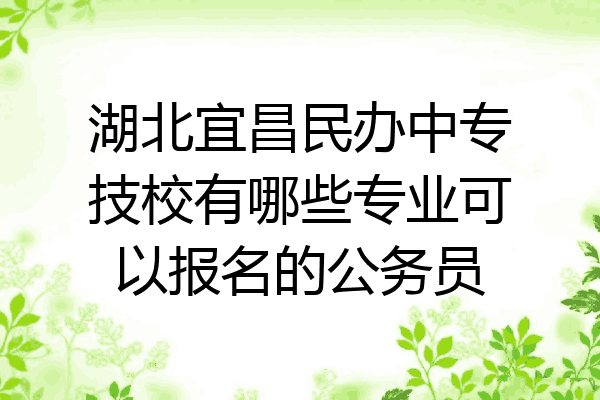 湖北宜昌民办中专技校有哪些专业可以报名的公务员