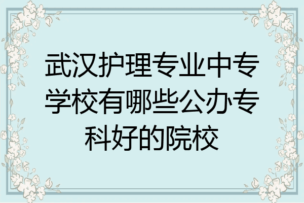 武汉护理专业中专学校有哪些公办专科好的院校
