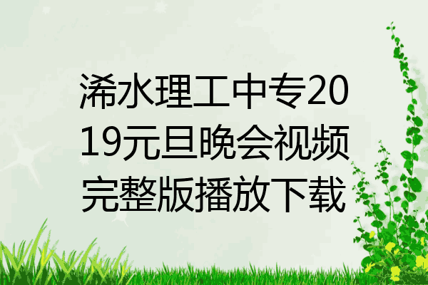 浠水理工中专2019元旦晚会视频完整版播放下载
