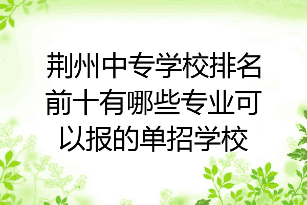 荆州中专学校排名前十有哪些专业可以报的单招学校