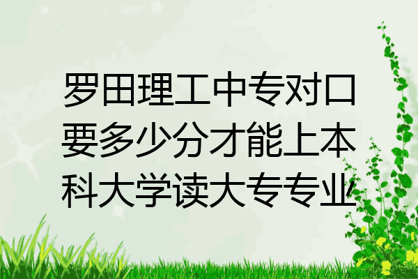罗田理工中专对口要多少分才能上本科大学读大专专业