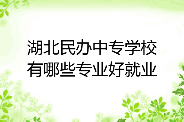 湖北民办中专学校有哪些专业好就业