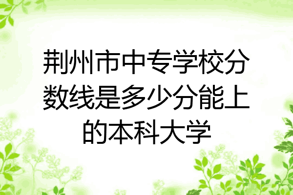 荆州市中专学校分数线是多少分能上的本科大学