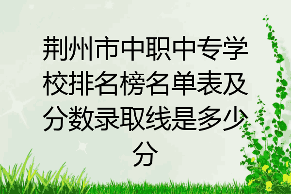 荆州市中职中专学校排名榜名单表及分数录取线是多少分