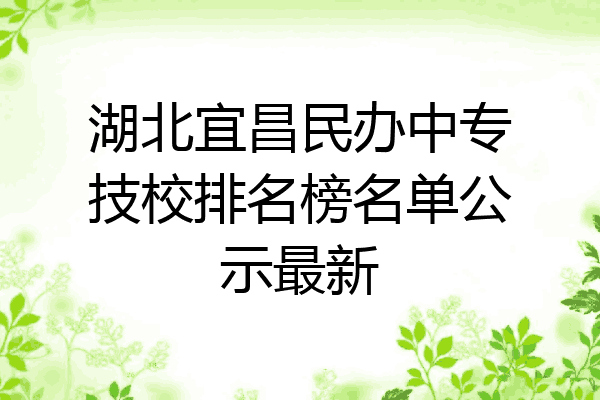 湖北宜昌民办中专技校排名榜名单公示最新