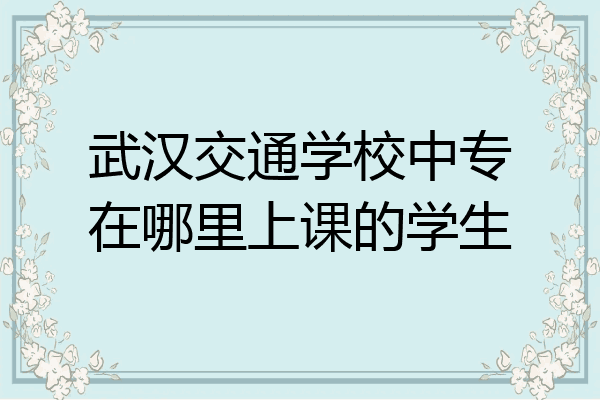 武汉交通学校中专在哪里上课的学生