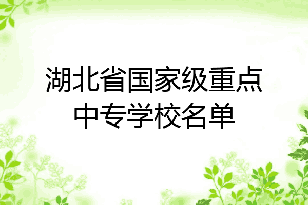 湖北省国家级重点中专学校名单