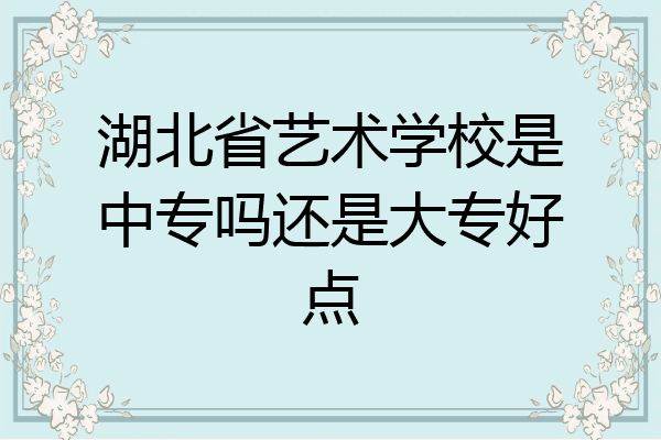 湖北省艺术学校是中专吗还是大专好点