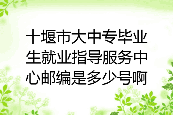 十堰市大中专毕业生就业指导服务中心邮编是多少号啊