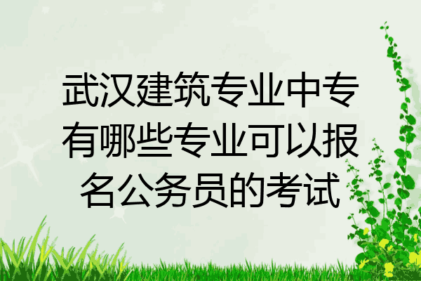 武汉建筑专业中专有哪些专业可以报名公务员的考试