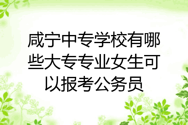 咸宁中专学校有哪些大专专业女生可以报考公务员