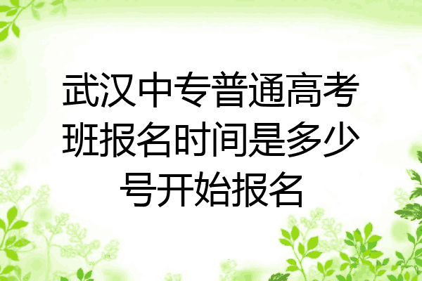 武汉中专普通高考班报名时间是多少号开始报名