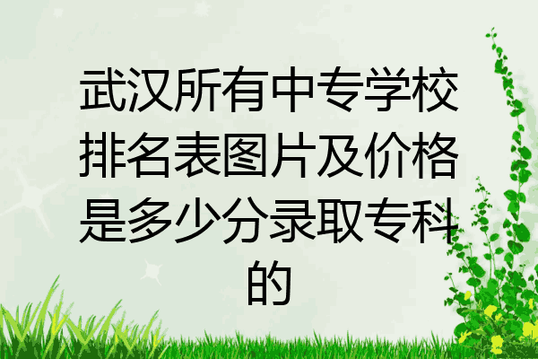 武汉所有中专学校排名表图片及价格是多少分录取专科的