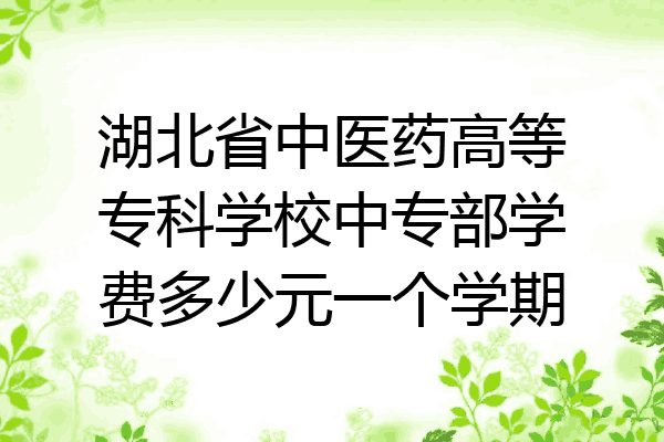 湖北省中医药高等专科学校中专部学费多少元一个学期