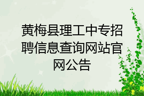 黄梅县理工中专招聘信息查询网站官网公告