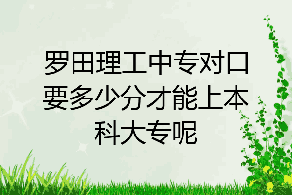 罗田理工中专对口要多少分才能上本科大专呢