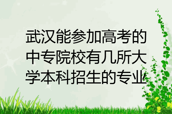 武汉能参加高考的中专院校有几所大学本科招生的专业